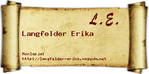 Langfelder Erika névjegykártya